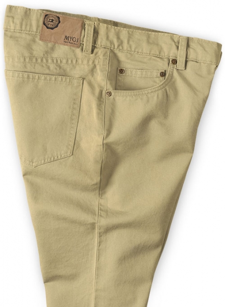 Heavy Knit Light Khaki Stretch Chino Jeans