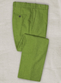 Melange Parrot Green Tweed Pants