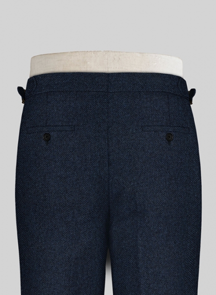 Showman Blue Herringbone Highland Tweed Trousers