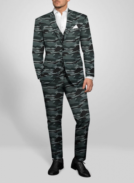 Blue Stretch Camo Suit