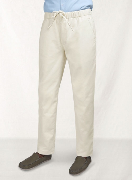 Easy Pants Light Beige Cotton Canvas