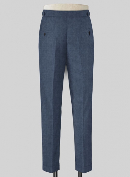 Napolean Stretch Imperial Blue Highland Wool Trousers