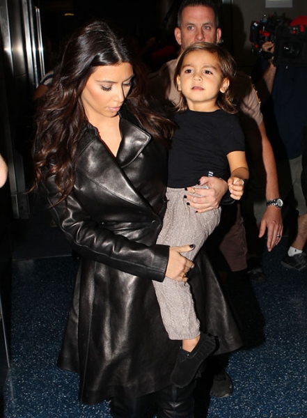 Kim Kardashian Leather Trench Coat