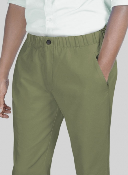 Easy Pants Green Cotton Canvas