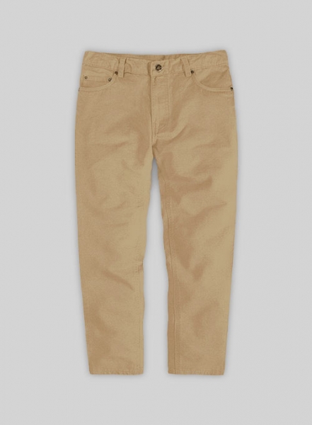 Kids Khaki Feather Cotton Canvas Stretch Jeans