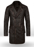 Rubbed Brown Will Smith I Robot Leather Trench Coat