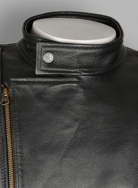 Thick Goat Black Leather Jacket # 614