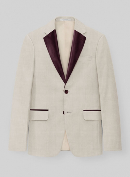 Napolean Muted Beige Wool Tuxedo Jacket