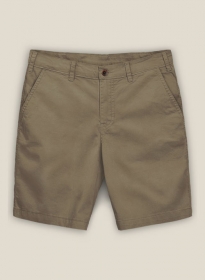 Earthy Brown Cotton Power Stretch Chino Shorts