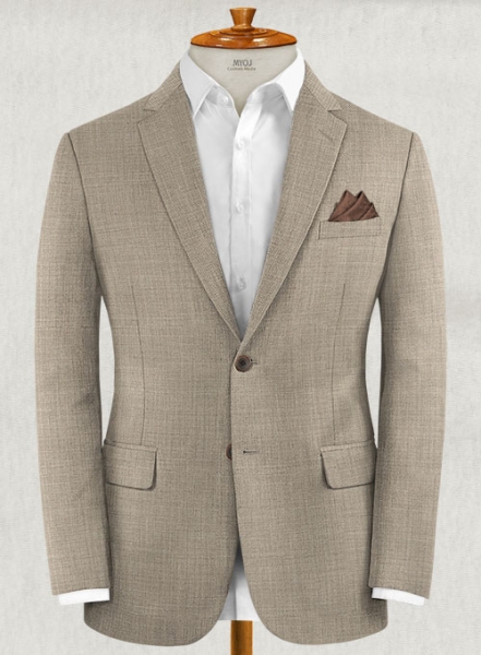 Napolean Sharkskin Light Brown Wool Jacket