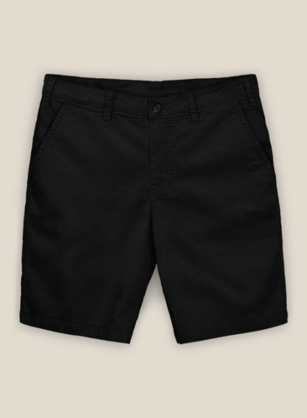 Black Stretch Chino Shorts