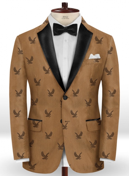 Eagle Brown Wool Tuxedo Suit