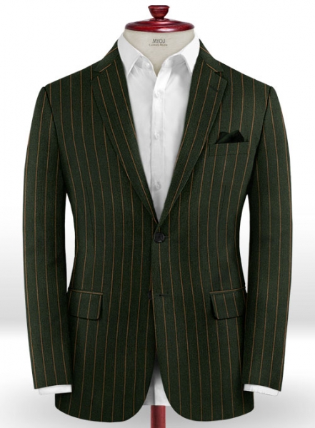 Jail Green Flannel Wool Suit