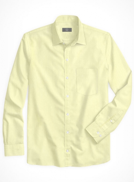 Yellow Herringbone Cotton Shirt