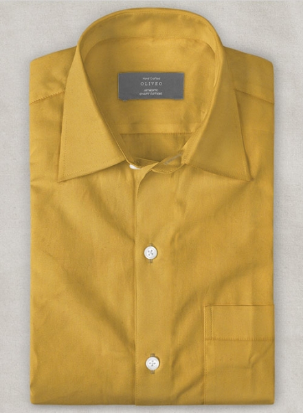 Mustard Stretch Poplene Shirt - Half Sleeves