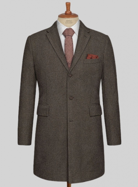 Light Weight Dark Brown Tweed Overcoat