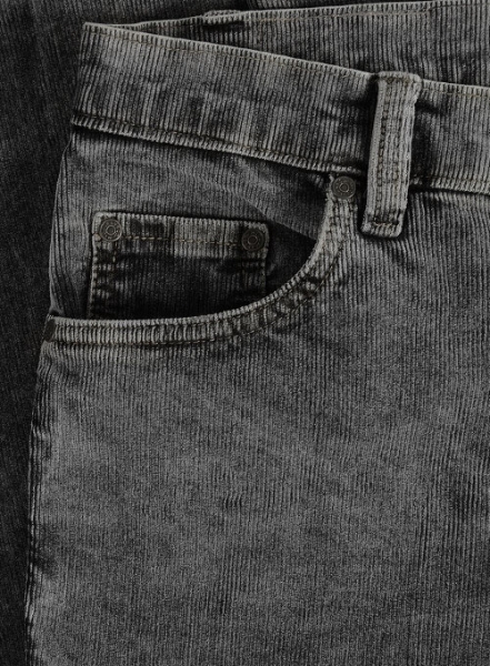 Slate Black Corduroy Stretch Jeans - Blast Wash