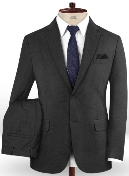 Scabal Carbon Black Wool Suit