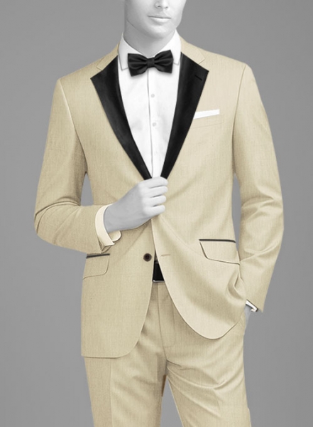 Napolean Light Beige Wool Tuxedo Jacket