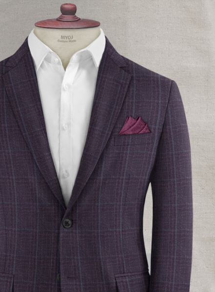 Reda Eggplant Checks Wool Suit