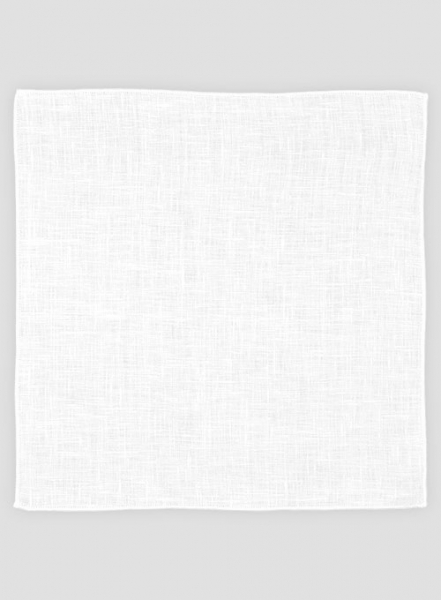 Linen Pocket Square - Pure White