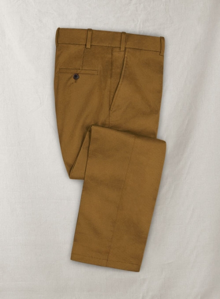 Italian Tan Cotton Stretch Pants