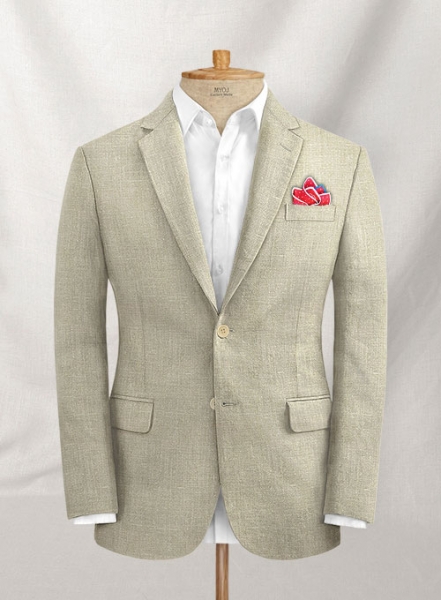 Aura Beige Pure Linen Jacket