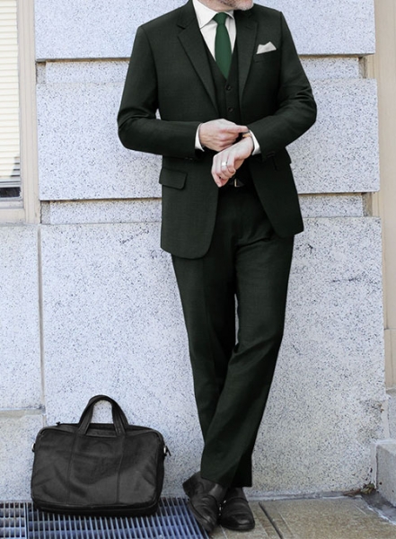 Scabal Dark Green Wool Suit