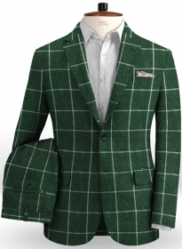 Solbiati Green Windowpane Linen Suit