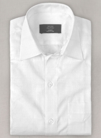 Italian Cotton Dobby Ishola White Shirt - Full Sleeves