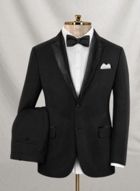 Napolean York Black Wool Tuxedo Suit