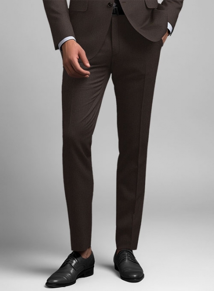 Napolean Brown Birdseye Wool Pants