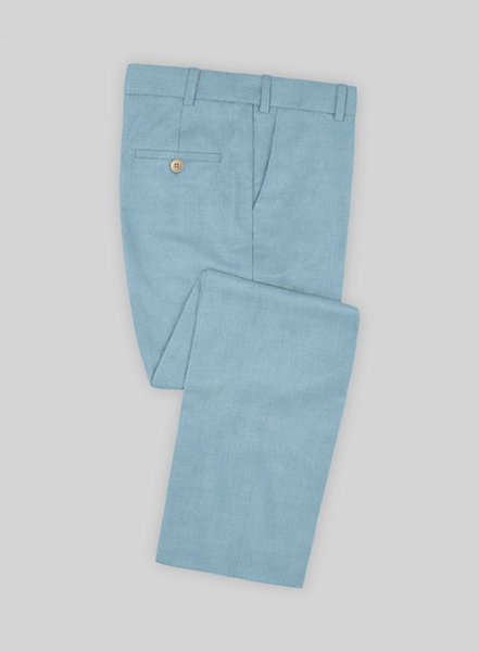 Scabal Sky Blue Wool Pants