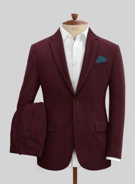 Dark Wine Heavy Tweed Suit