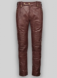 Soft Maroon Washed & Wax Belafonte Leather Pants