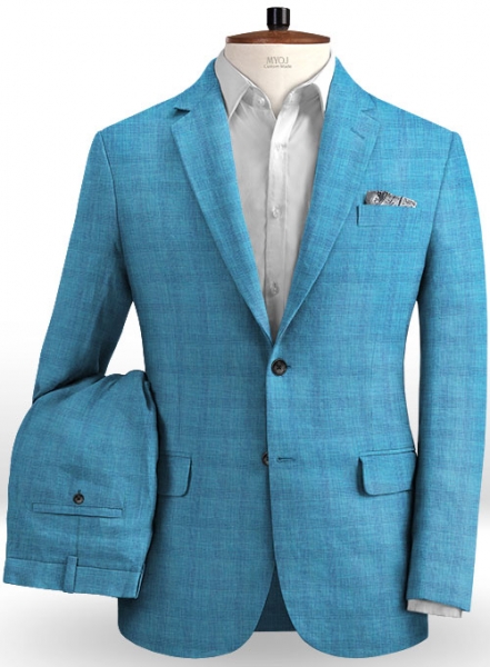 Italian Prince Blue Linen Suit