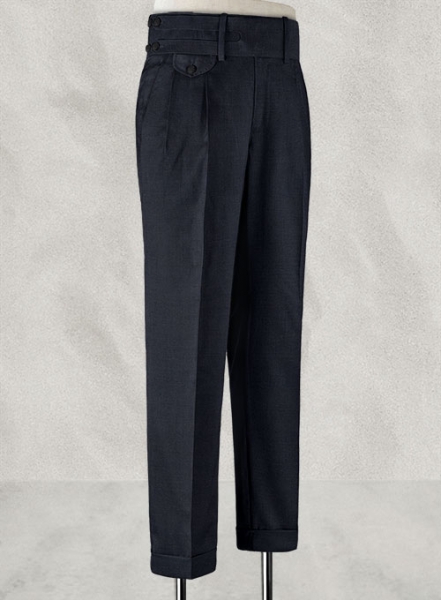 Napolean Dark Blue Double Gurkha Wool Trousers