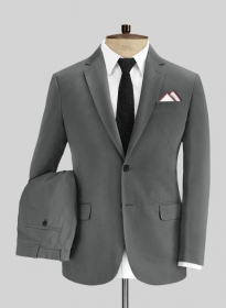 Gray Cotton Power Stretch Chino Suit