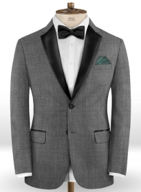 Napolean Sharkskin Gray Wool Tuxedo Jacket