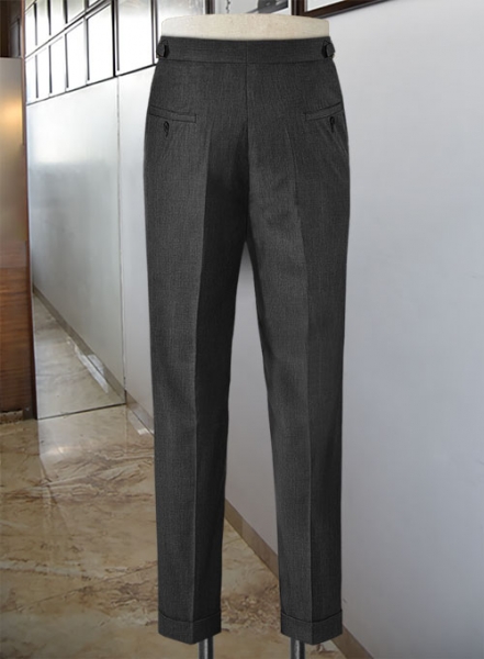 Napolean Stretch Charcoal Highland Wool Trousers