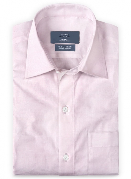 S.I.C. Tess. Italian Cotton Linen Light Pink Shirt