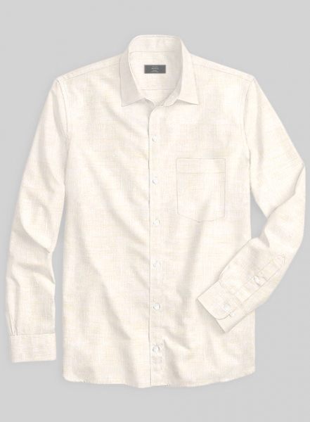 European Cream Linen Shirt - Full Sleeves