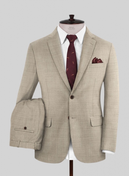 Napolean Melange Khaki Wool Suit