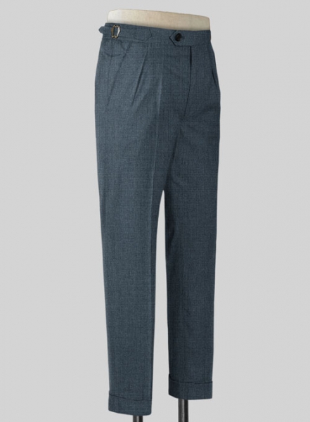 Napolean Stretch Pacific Blue Highland Wool Trousers