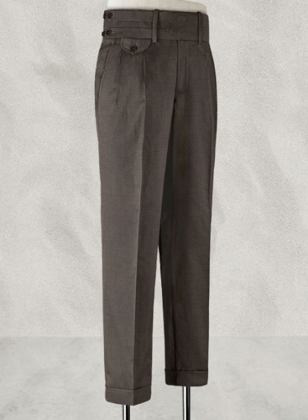 Napolean Dark Brown Double Gurkha Wool Trousers