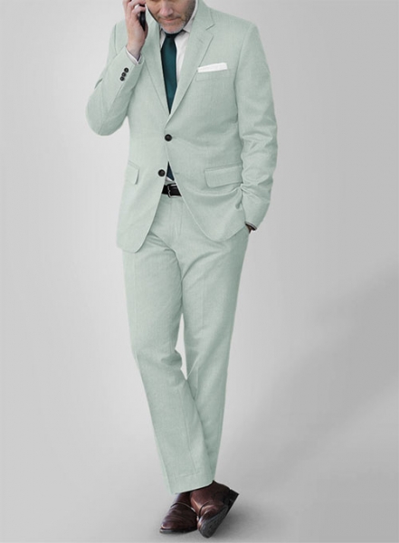 Scabal Pale Green Wool Suit