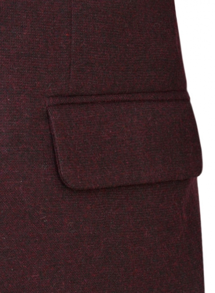 Light Weight Dark Maroon Tweed Suit