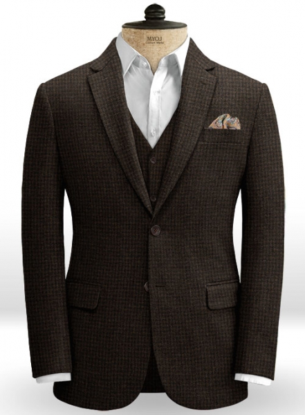 Houndstooth Dark Brown Tweed Suit