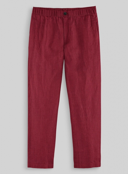 Easy Pants Moscow Maroon Pure Linen