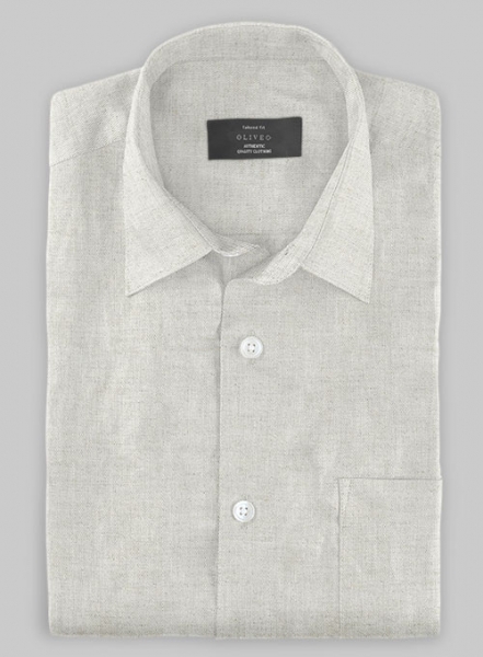 Barn Beige Cotton Linen Shirt - Full Sleeves